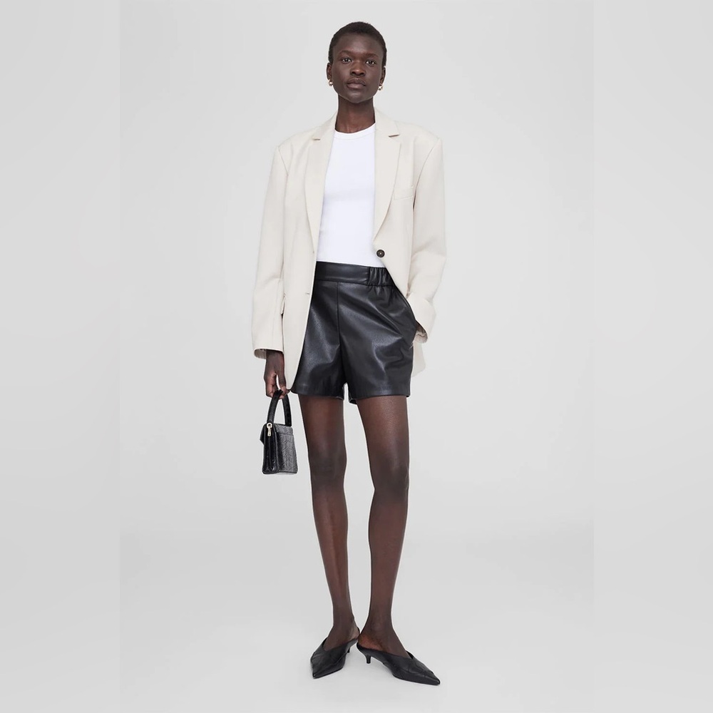NWT Anine Bing Koa Faux Leather Shorts